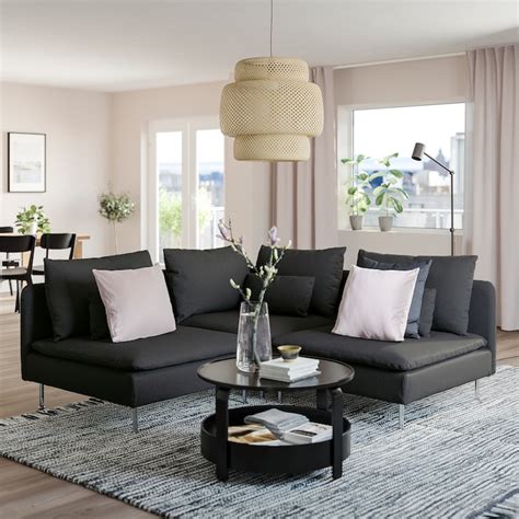 SÖDERHAMN corner sofa, 3-seat, Fridtuna dark grey - IKEA