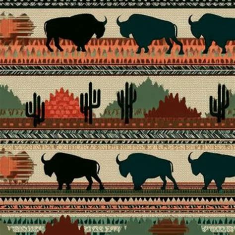 Boho Peel and Stick Wallpaper 17.7in x 9.8ft Southwestern Buffalo ...