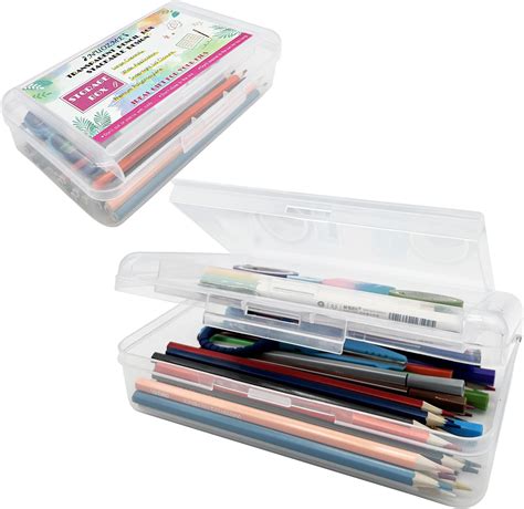 Amazon.com : 1 PCS Pencil Box,Double Layer Large Capacity Pencil Box ...
