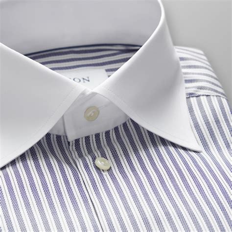 Bold Striped White Collar Shirt - Contemporary fit | Eton Shirts UK ...