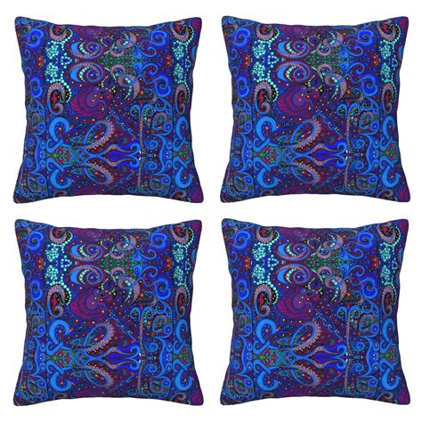 Home Throw Pillow Covers Two Sides Printed Blue Octopus Prints Decor Sofa Living Room Bed Couch ...