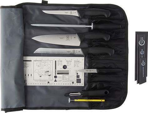 Amazon.com: Mercer Culinary Millennia 8-Piece Knife Roll Set, Black Handles