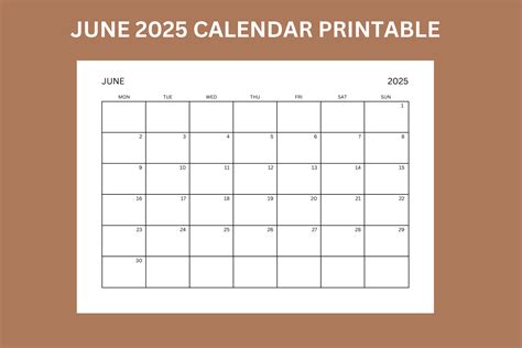 June 2025 Calendar Page