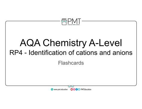 SOLUTION: Flashcards rp 04 identification of cations and anions aqa ...