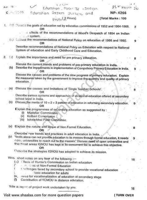 Indian Education System, Structure and Problem 2008-2009 BA Education ...