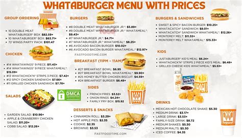 WhataBurger Menu With Prices | Order Online Delivery