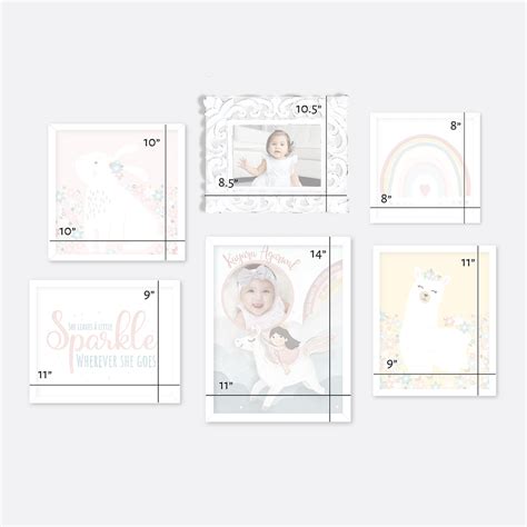 Unicorn Sparkles Gallery Wall Art Frame Set Kids Room Baby Wall Décor ...