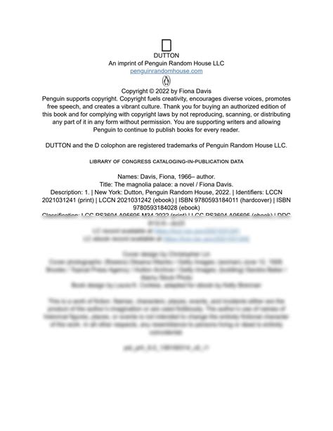 SOLUTION: The magnolia palace fiona davis - Studypool