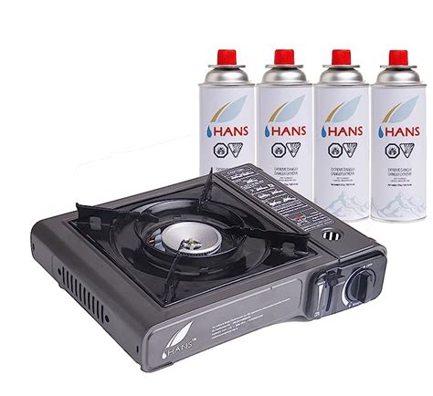 Hans Portable Gas Stove - Model 2500LPG (Grey) 2-in-1 LPG & Butane and ...