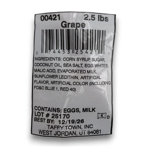 Taffy Town - Salt Water Taffy - Grape (1.13kg bag | ~160 x 7g pcs)