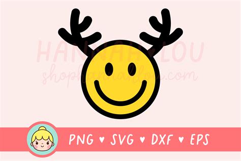 Reindeer Happy Face Graphic by Hannah Lou · Creative Fabrica