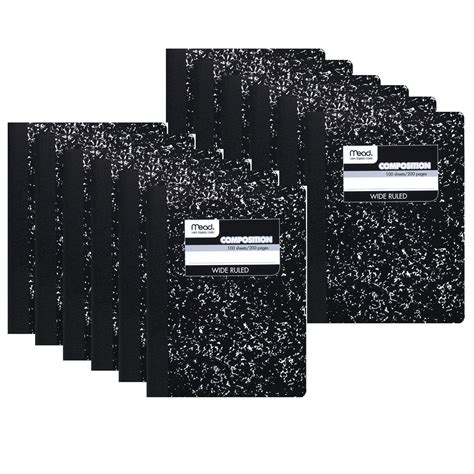 Mead® Black Marble Composition Book, Wide Rule, Pack of 12 - Walmart.com