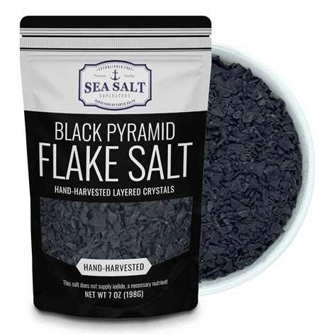 Amazon.com : Hawaiian Black Lava Sea Salt Flakes, Black Pyramid Flaky ...