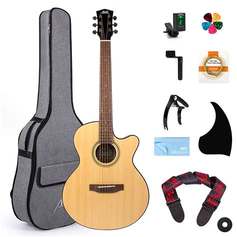 AKLOT Acoustic Guitar Full Size 38 inch Spruce Cutaway Guitar Bundle ...