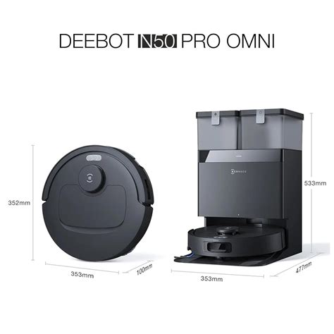 ECOVACS Deebot N50 PRO Omni Robot Vacuum & Mop (25,000Pa, Self-Empty ...