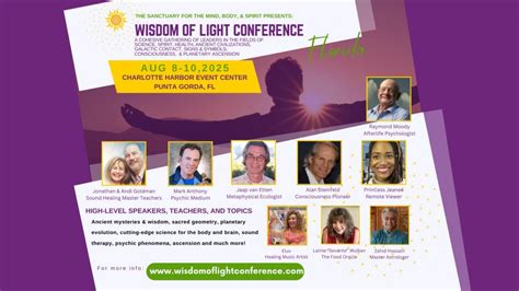 Wisdom of Light Conference Punta Gorda 2025, Charlotte Harbor Event and ...