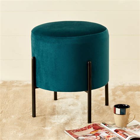 Buy Polaris Fabric Ottoman - Teal from Home Centre at just INR 4997.0