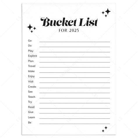 Frien Bucket List Printable Template Die Schönsten Bucket List
