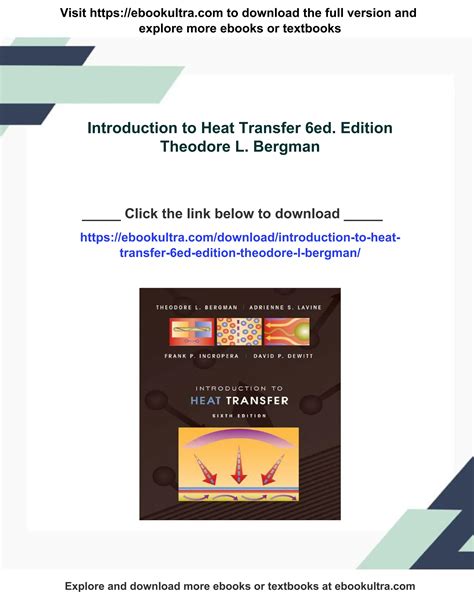 Introduction to Heat Transfer 6ed. Edition Theodore L. Bergman | PDF - introduction to heat transfer 6th edition pdf
