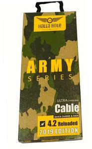 HALLA BOLE Micro USB Cable 1.5 m Army Box Design 4.2 Charging Data ...