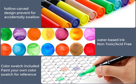 Ohuhu 100 Colors Art Markers Set, Dual Tips Coloring Brush Fineliner ...