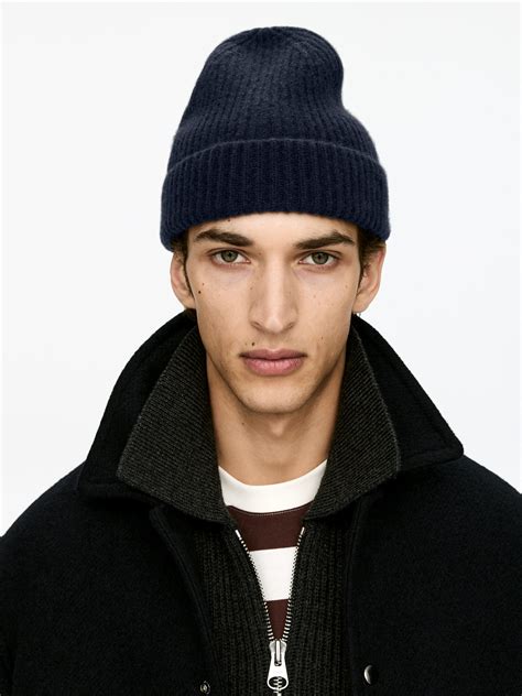 Cashmere-Wool Beanie – Dark Blue – Men – ARKET SE
