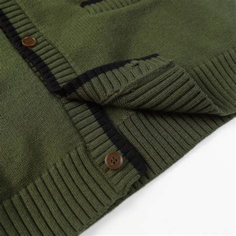 CRISTIAN DIOR || Men's Wool Jersey Olive Green Cardigan For Men ...