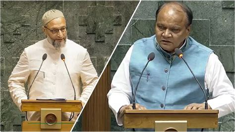 Asaduddin Owaisi Jai Palestine vs BJP Hindu Rashtra During Lok Sabha MP ...