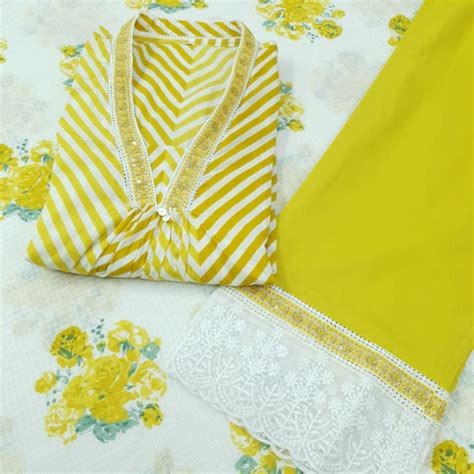 Set 32-8th Feb - Yellow Designer stitched Concept - Elegent Neck - with ...