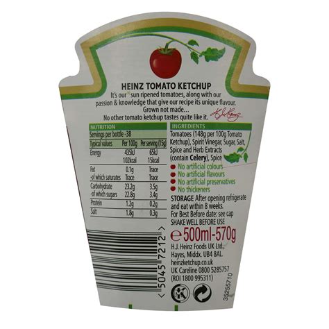 Heinz Ketchup Nutrition Information | Besto Blog