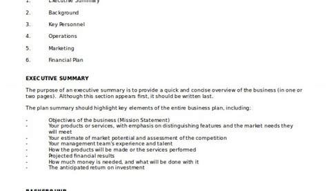 Business Plan Examples.doc 的图像结果