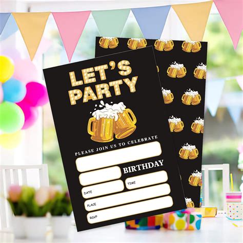20 Sets Let’s Party Birthday Party Invitations India | Ubuy