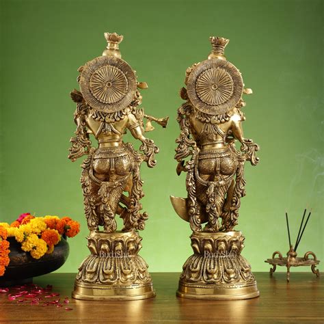 Buy Divine Radha Krishna Idols 21" | Premium Brass Craftsmanship ...