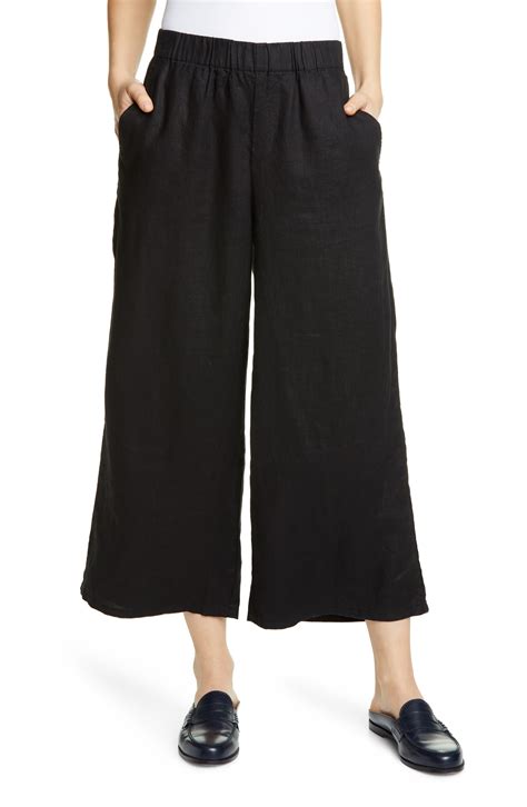 Linen Cropped Wide Leg Pants | donyaye-trade.com