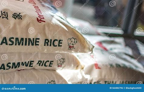Bags of Rice for Sale in an Asian Market Editorial Photo - Image of ...