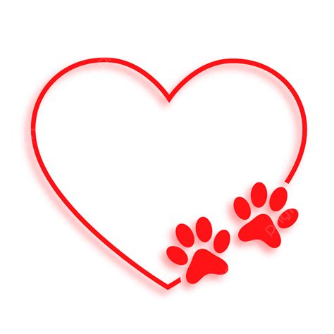 Paw Print In Heart Clipart