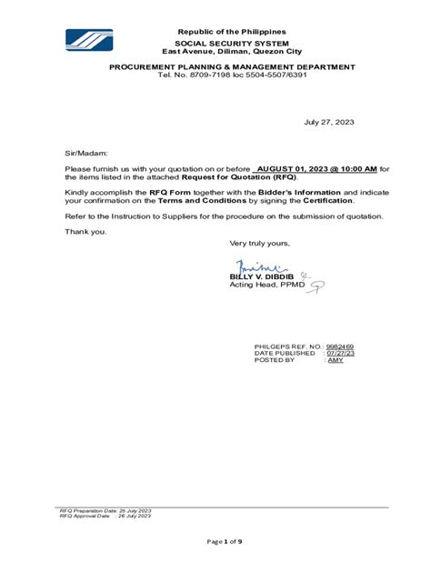 Fillable Online RFQ 2023-0151 Purchase, Delivery, and Installation of ...