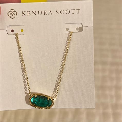 Kendra Scott New Elisa Green Necklace with original packaging and gift ...