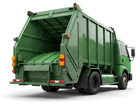 Premium Photo | 3D realistic dark green garbage truck images with ai ...