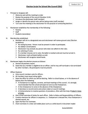 Election Script For School Site Council Officers (SSC) Members And ...