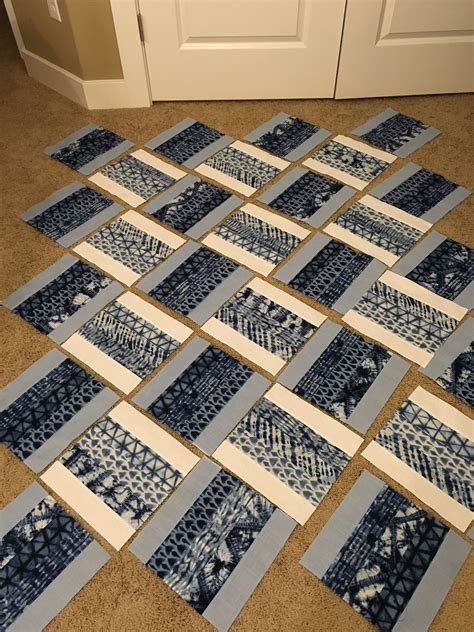 Blue and White Tile Floor