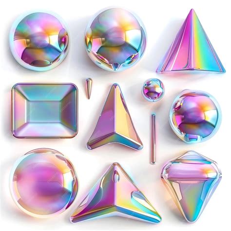 A collection of different shapes of rainbows and shapes | Premium AI ...