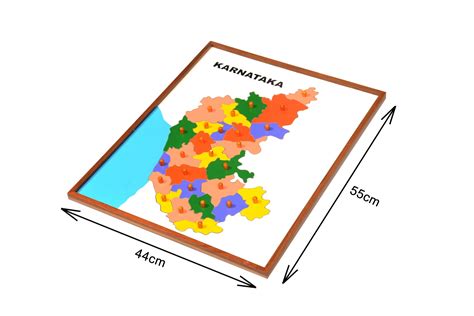 Karnataka State Map Wooden Puzzle , We Care We Bridge