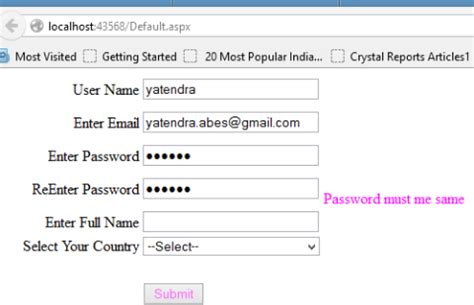 Validation Control in Asp.net Using C Sharp 的图像结果