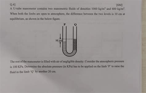 Image result for U Tube Manometer Example Problems5g PDF