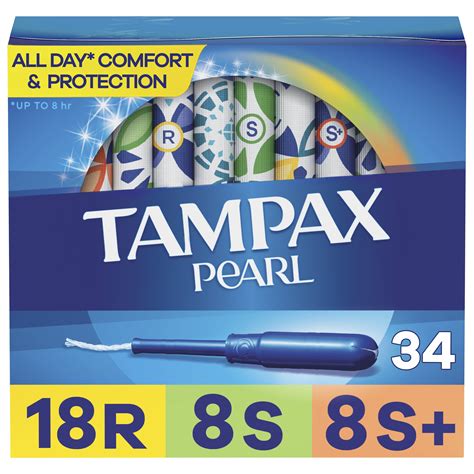 Tampax Pearl Tampons Trio Multipack with LeakGuard Braid, Regular/Super ...