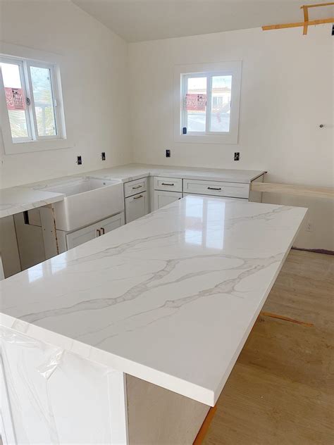 Beach House White Quartz Countertops | White kitchen countertops ...