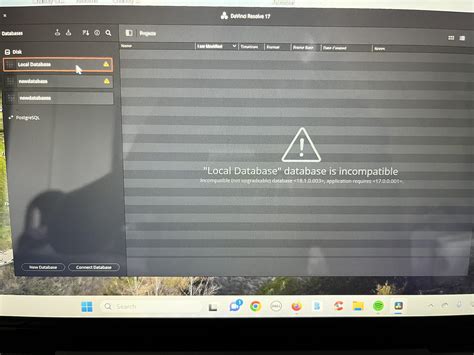 Image result for Local Database Database Is Incompatible DaVinci Fix