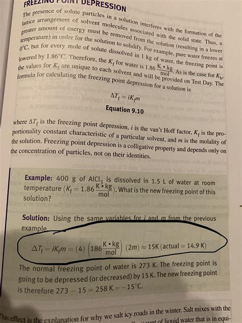 Freezing Point Depression Equation