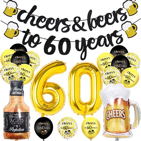 Buy 60th Birthday Decorations, 60th Birthday Decorations for Men Women ...